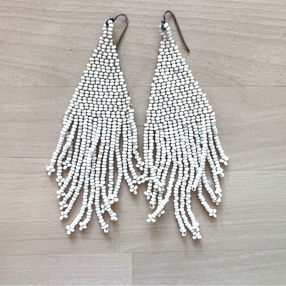 Beautiful artisan hand beaded earrings bought at Erica Tanov in NY